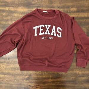 Brandy Melville Burgundy Sweatshirt, Size Small, Medium TEXAS logo